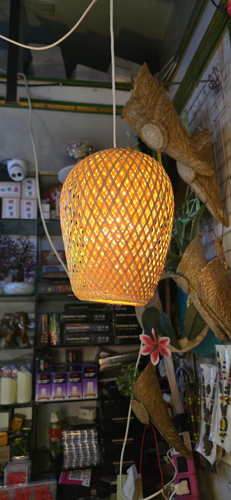 bamboo lamp egg model hanging