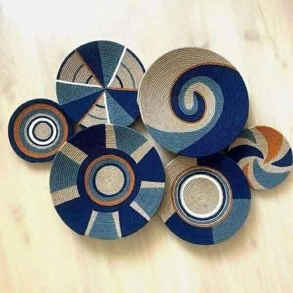jute wall decor (blue)